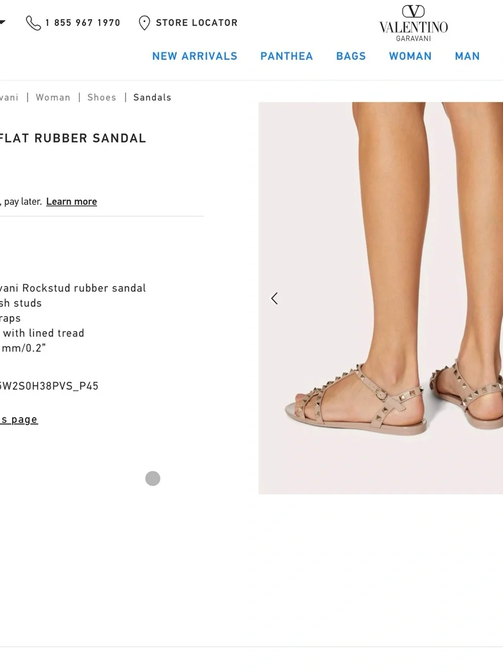 Valentino Garavani Rockstud T-Strap Rubber Sandals - Picture 5 of 6